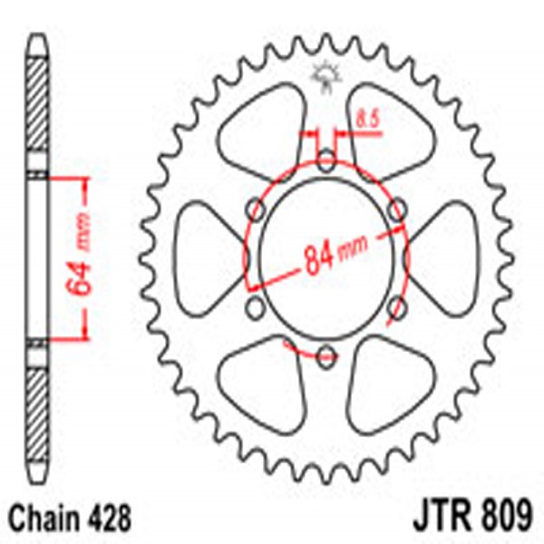 JT JT Rear Sprockets R/W 809-50T SUZ